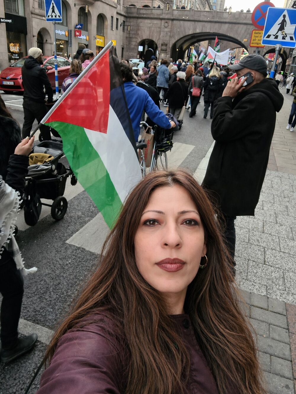 At a demonstration for Palestine in Stockholm. Photo: Mariam Ikermawi.
